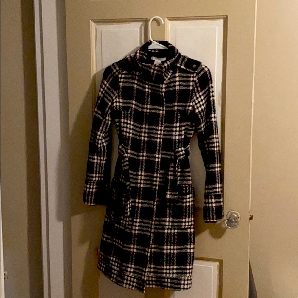 a charlotterusse jacket with a zipper and buttons